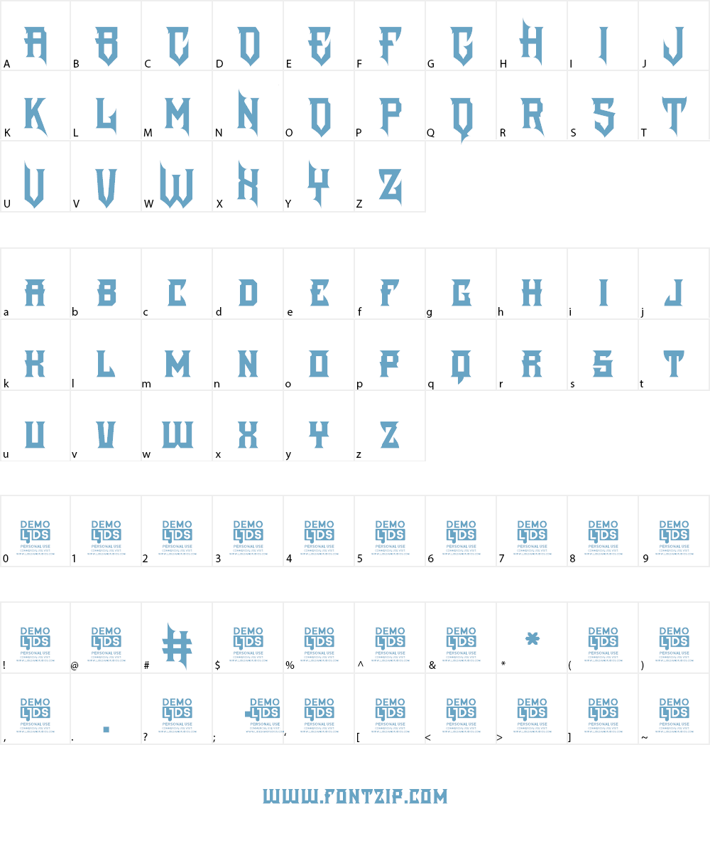 The Darkest Night Font Character